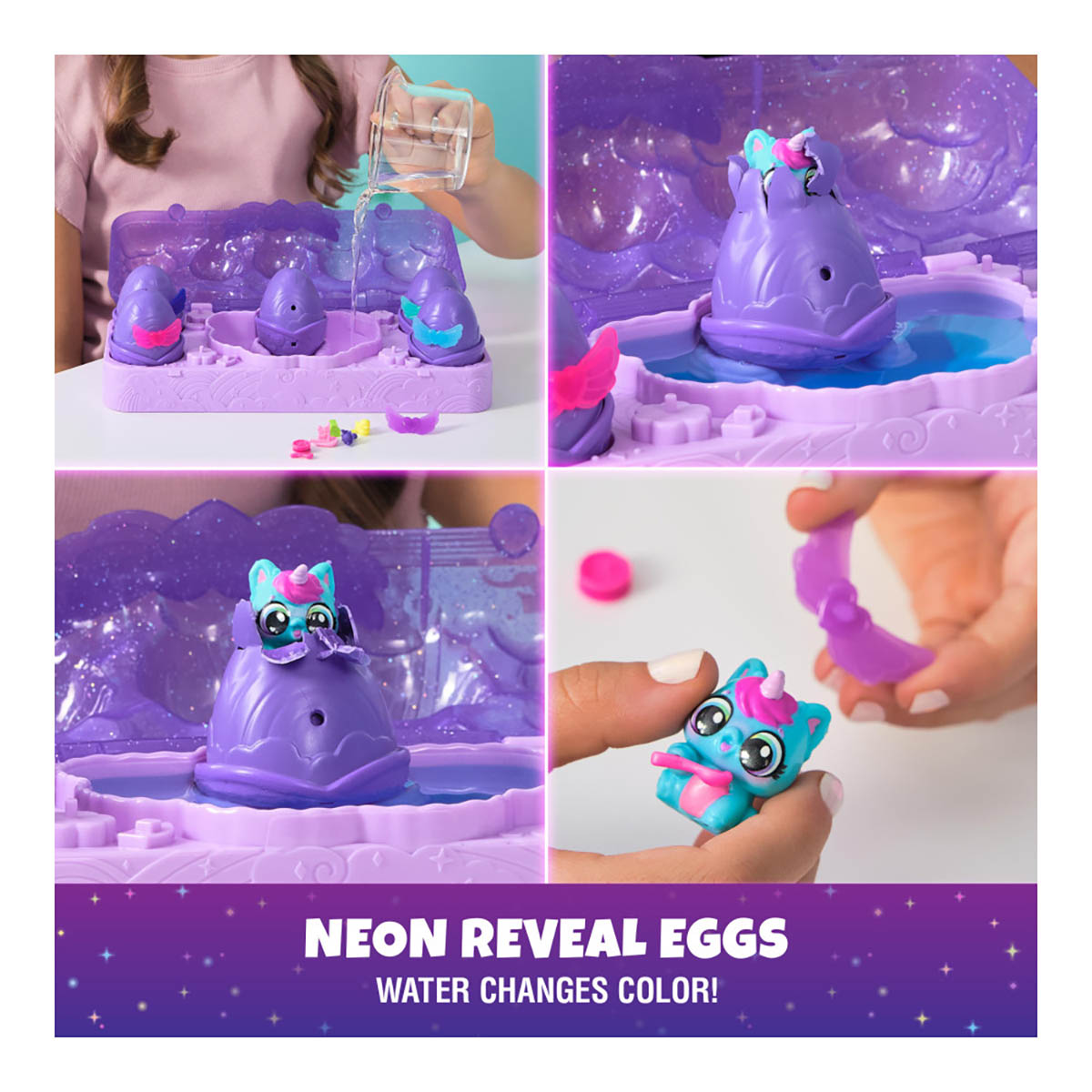 Set de Figuras Sorpresa HATCHIMALS Alive Carton Neon Rainbow image number null