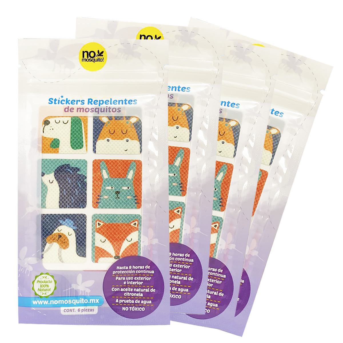 Pack Stickers Repelentes de Mosquitos No Mosquito image number null