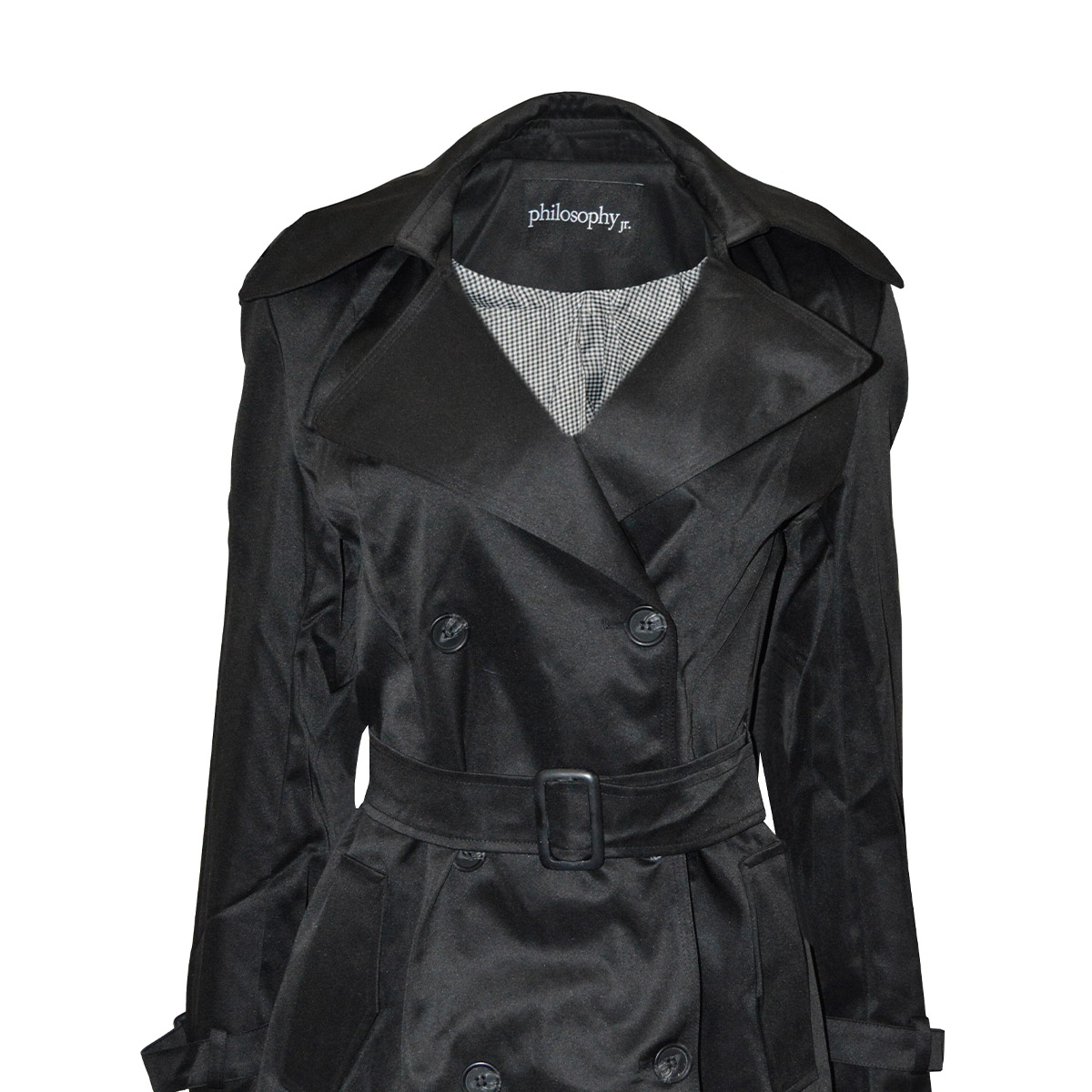 Gabardina con Solapa y Cintur&oacute;n Philosophy Talla Mediana para Mujer image number null