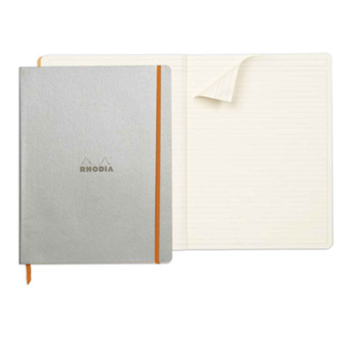 Libreta Rhodia A4 Pasta Suave Rayas Color Plata image number null