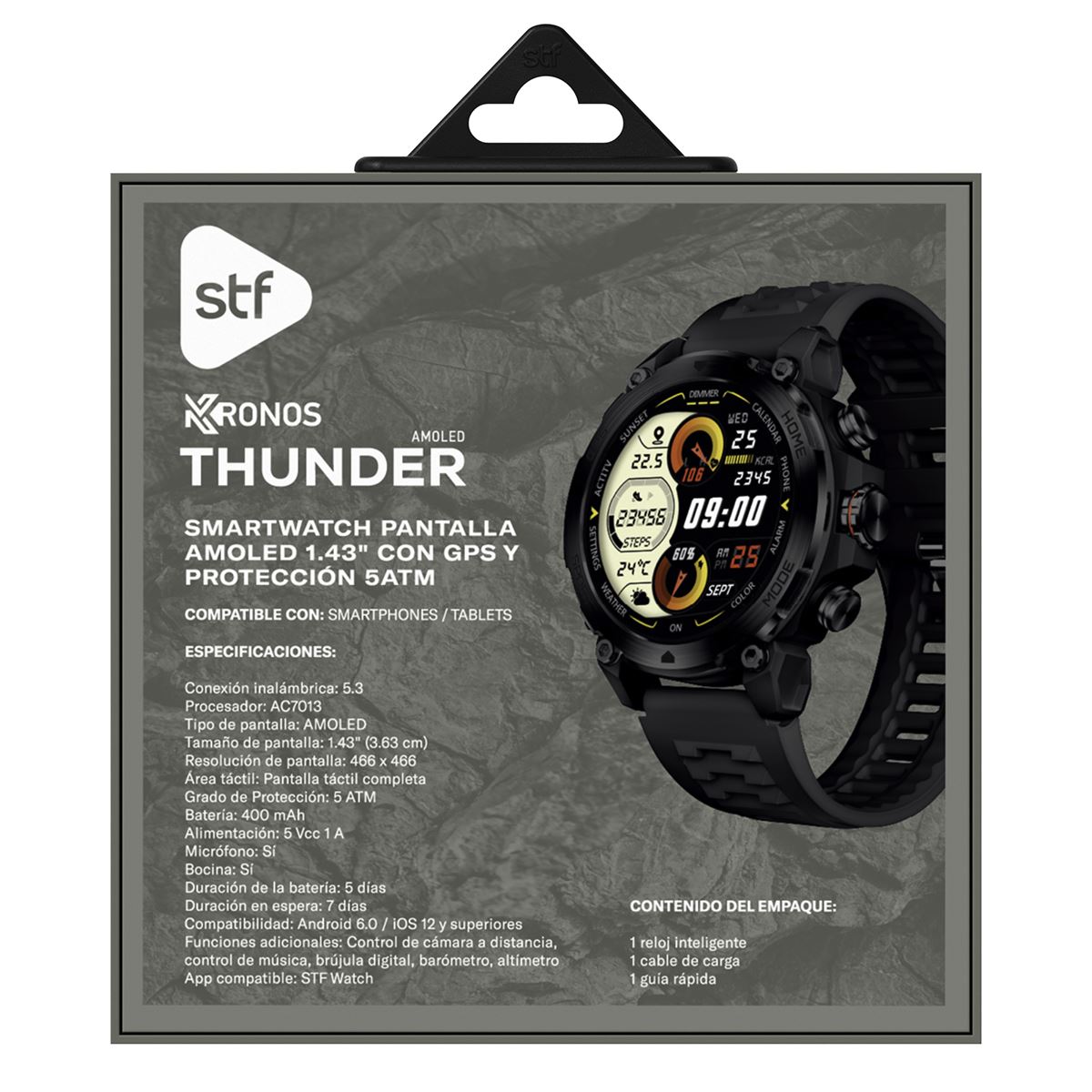 Smartwatch STF Kronos Thunder Negro image number null