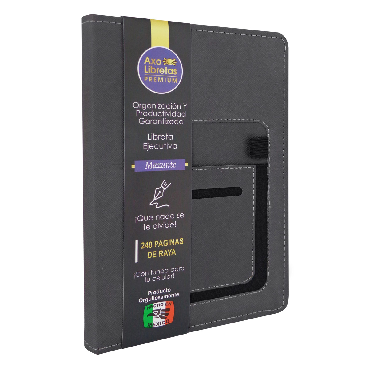 Libreta Mazunte Rayada Pasta Dura Gris Oxford image number null