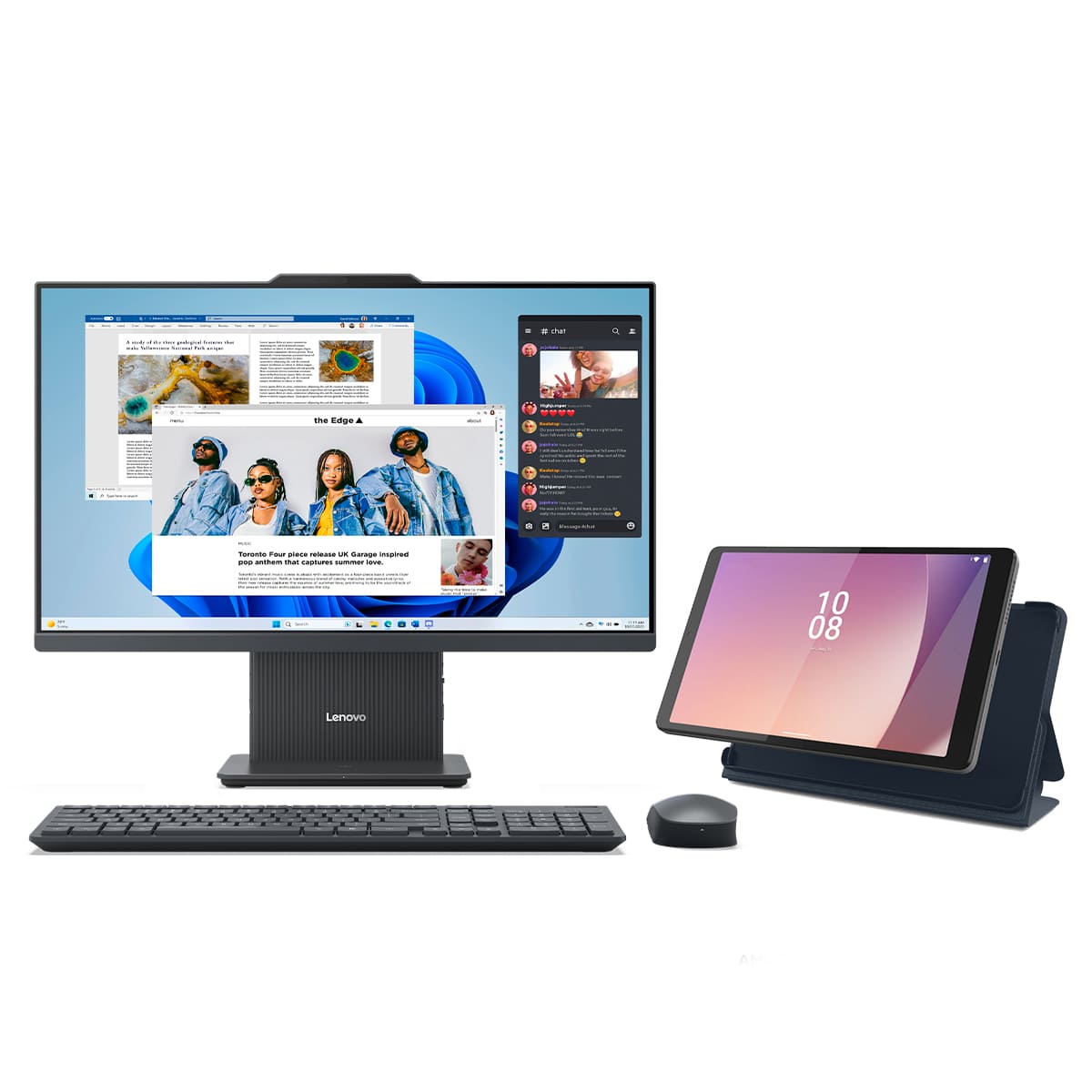 Bundle Desktop All In One Lenovo IdeaCentre Intel Core i3 Touch 8 GB RAM 512 GB SSD + Lenovo Tab M8 4th Gen image number null