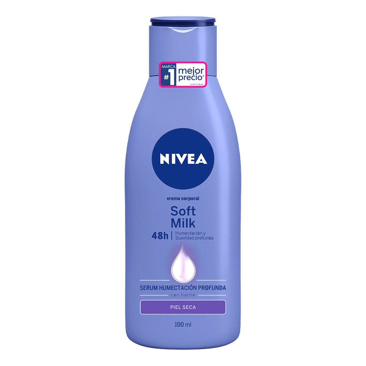 Crema Corporal con Karité para Mujer, Soft Milk 48 horas de Humectación Profunda para Piel Seca, 100 ml image number null