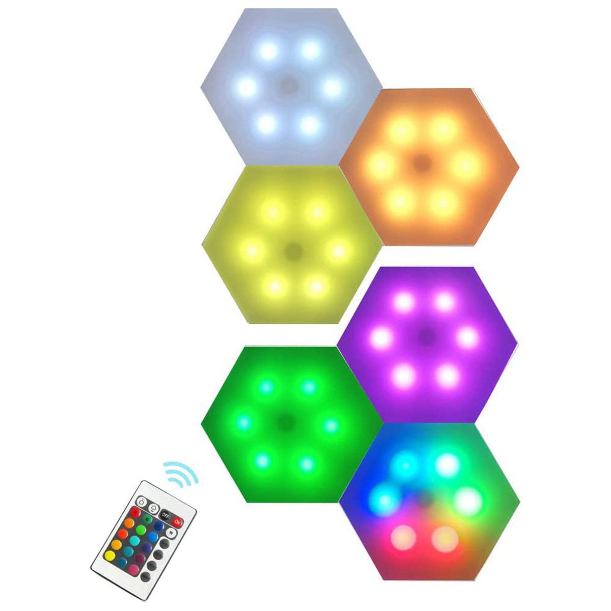 Panel LED Bytech hexagonal multicolor image number null