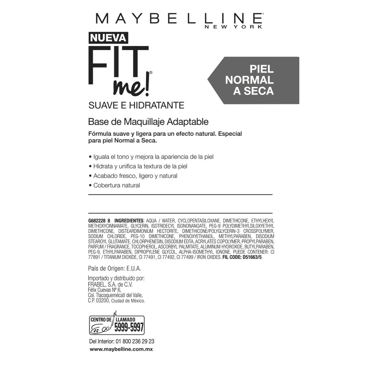 Base de Maquillaje Maybelline New York Fit Me! 310 Sun Beige 30 ml image number null