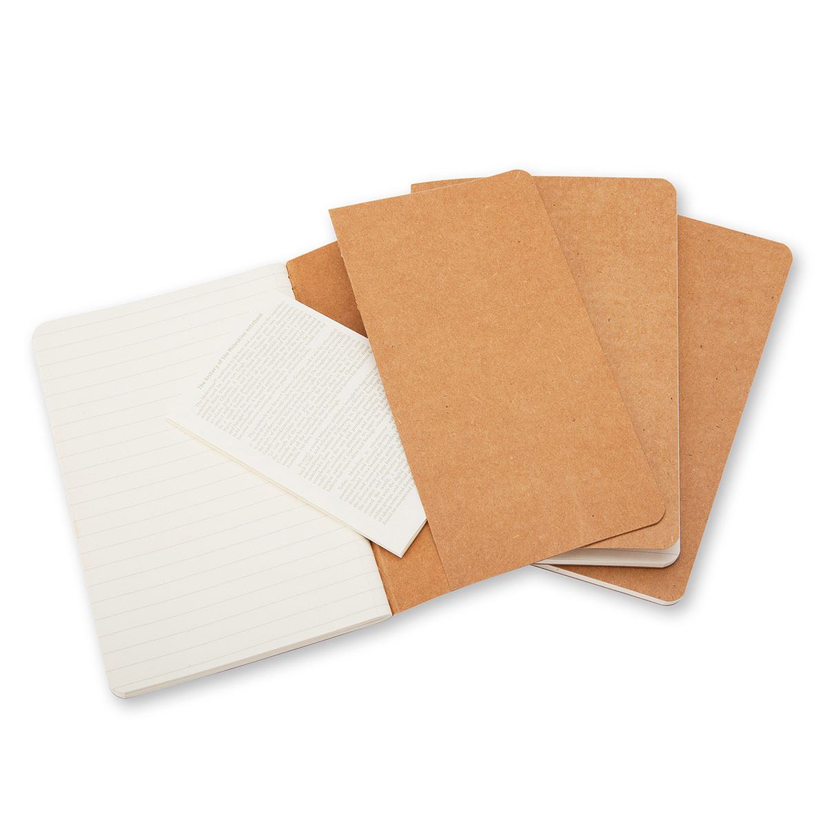 Set 3 libretas bolsillo Kraft, hoja rayada pasta suave image number null