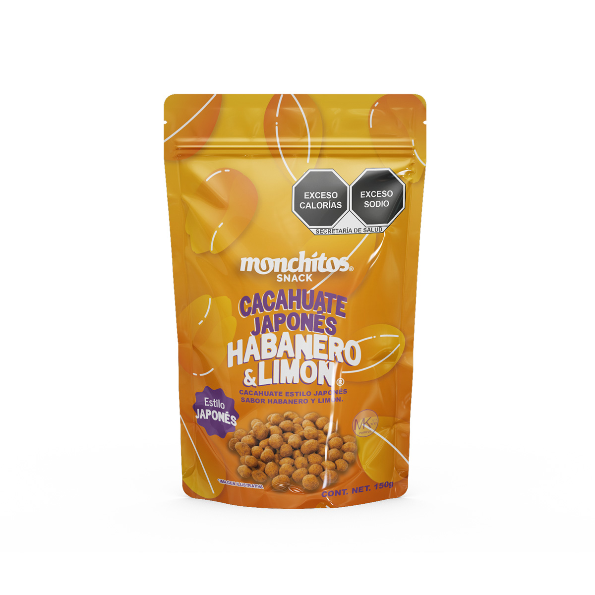 Cacahuate Japones Habanero & Lim&oacute;n 150 g Monchitos Snack image number null