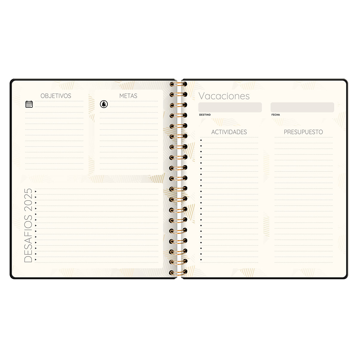 Agenda Semanal con Espiral Negra Premium Paper image number null