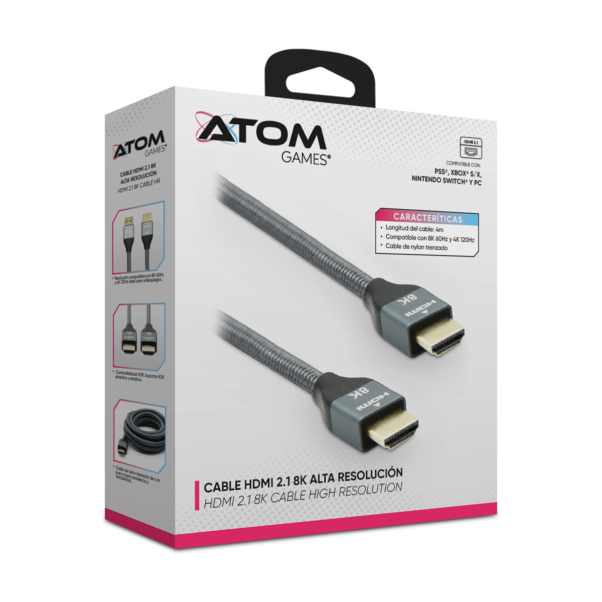 Cable HDMI 2.1 8K ATOM GAMES image number null