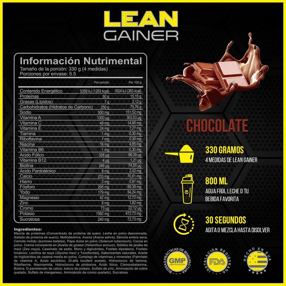 Proteína Lean Gainer 1.81 Kg Chocolate Forzagen image number null