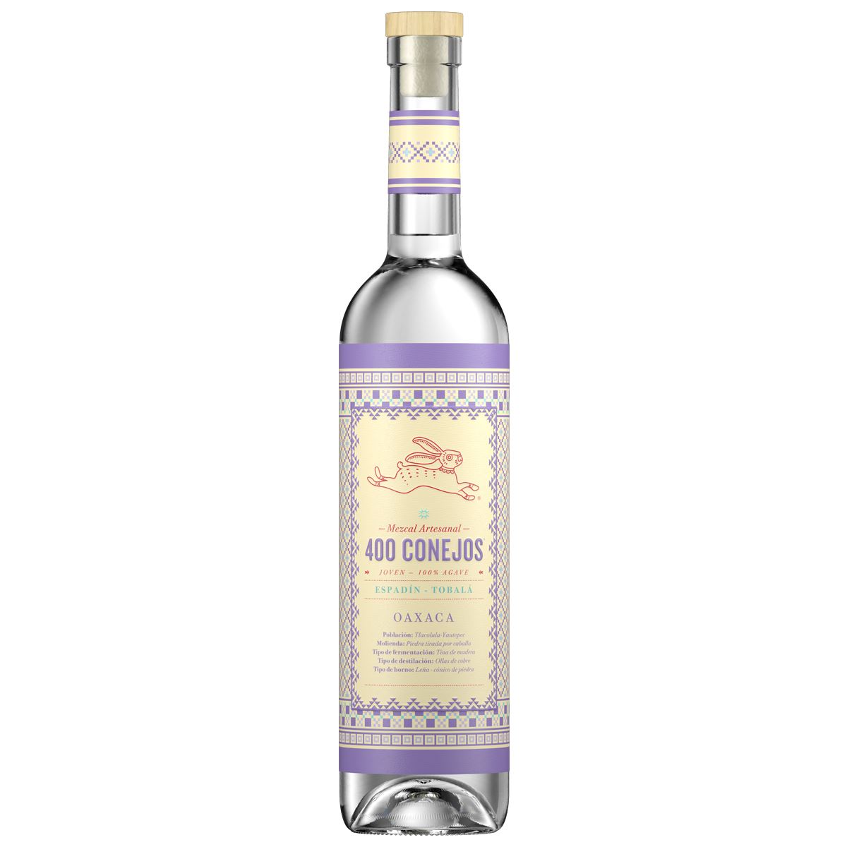 Mezcal Artesanal 400 Conejos Espadín - Tobalá Oaxaca 700ml image number null
