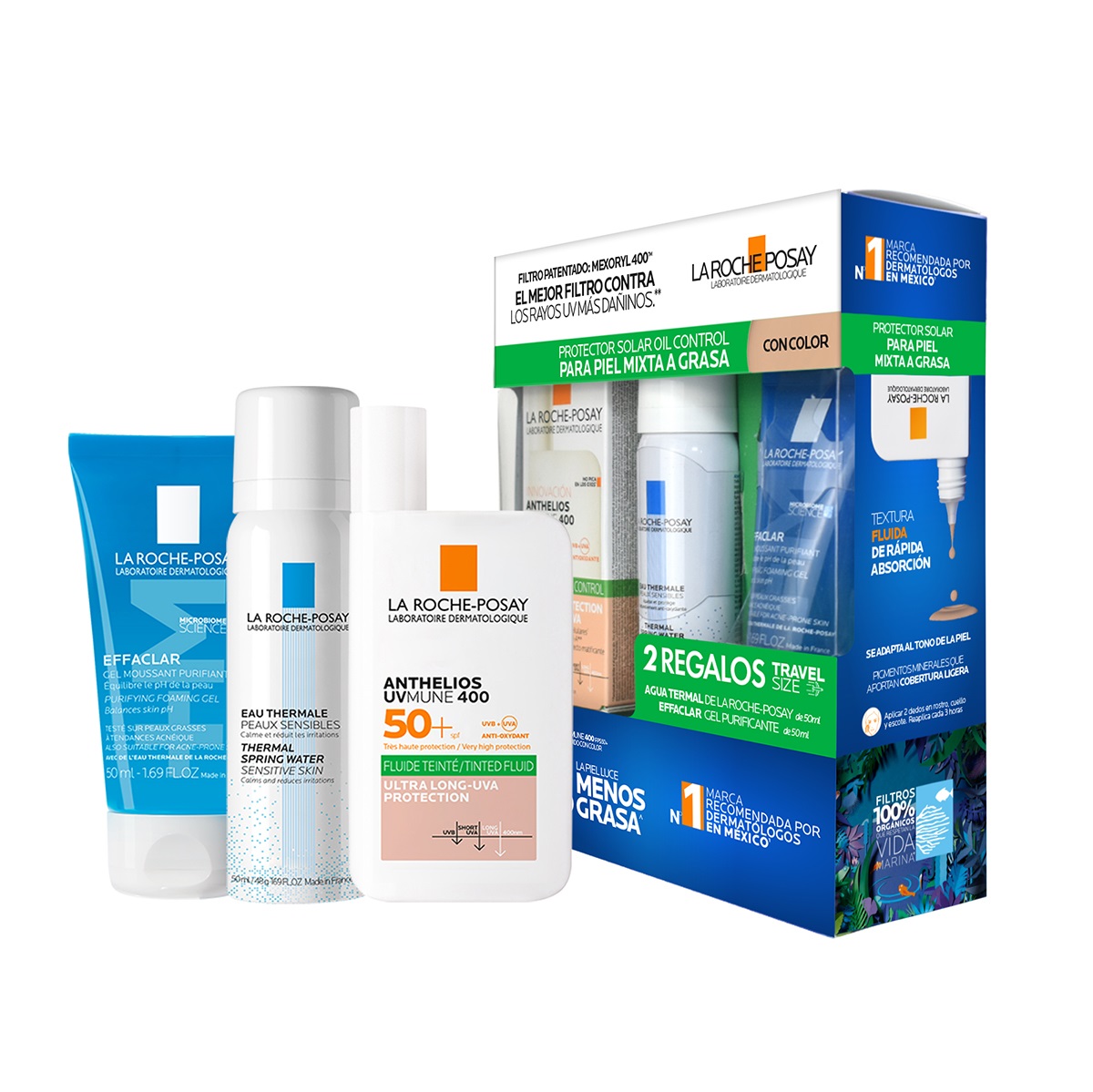 La Roche Posay Rutina De Protecci&oacute;n Solar Con Textura Fluida Con Color Para Piel Mixta A Grasa image number null