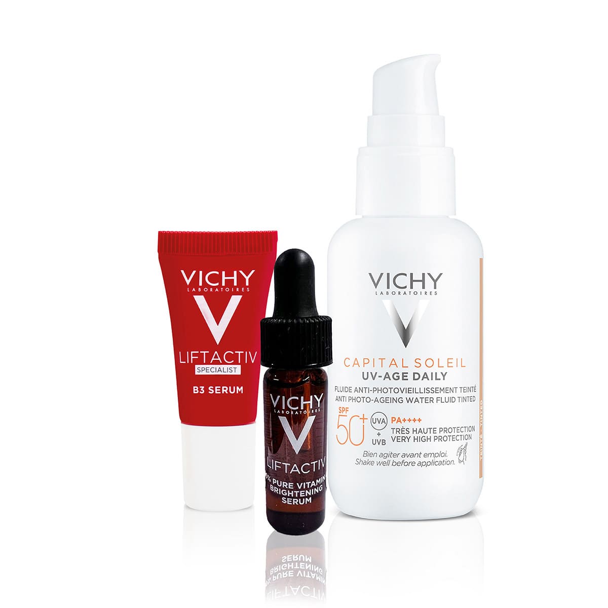 Vichy Capital Soleil UV Age Daily con Color FPS 50 + Liftactiv Specialist B3 S&eacute;rum + Liftactiv Vitamina C S&eacute;rum image number null