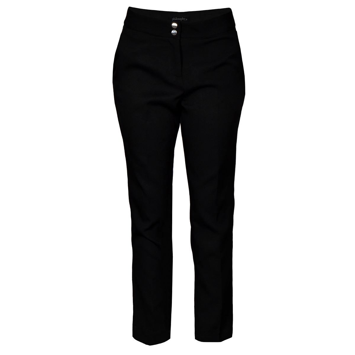 Pantal&oacute;n Liso Recto con Bolsillos Philosophy Color Negro Talla Grande para Mujer image number null