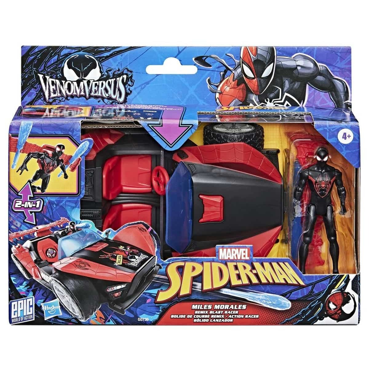 Set Spider-Man Epic World of Action VenomVersus Bólido Lanzador Miles Morales image number null