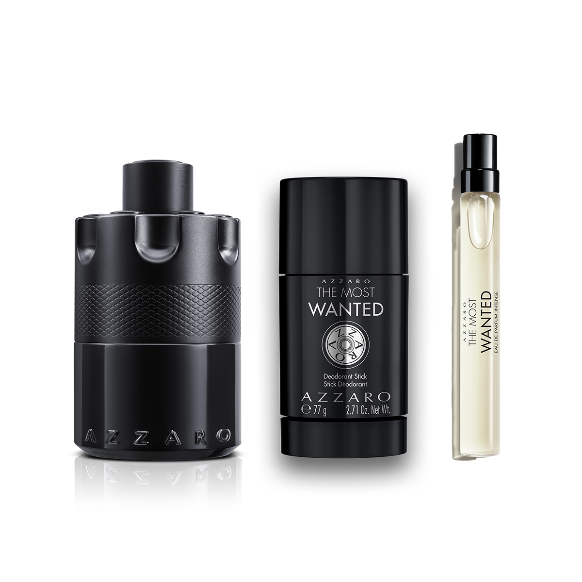 Set Eau De Parfum Azzaro The Most Wanted 100 Ml + 77Gr Desodorante+ Eau De Parfumi 10 Ml para Hombre image number null