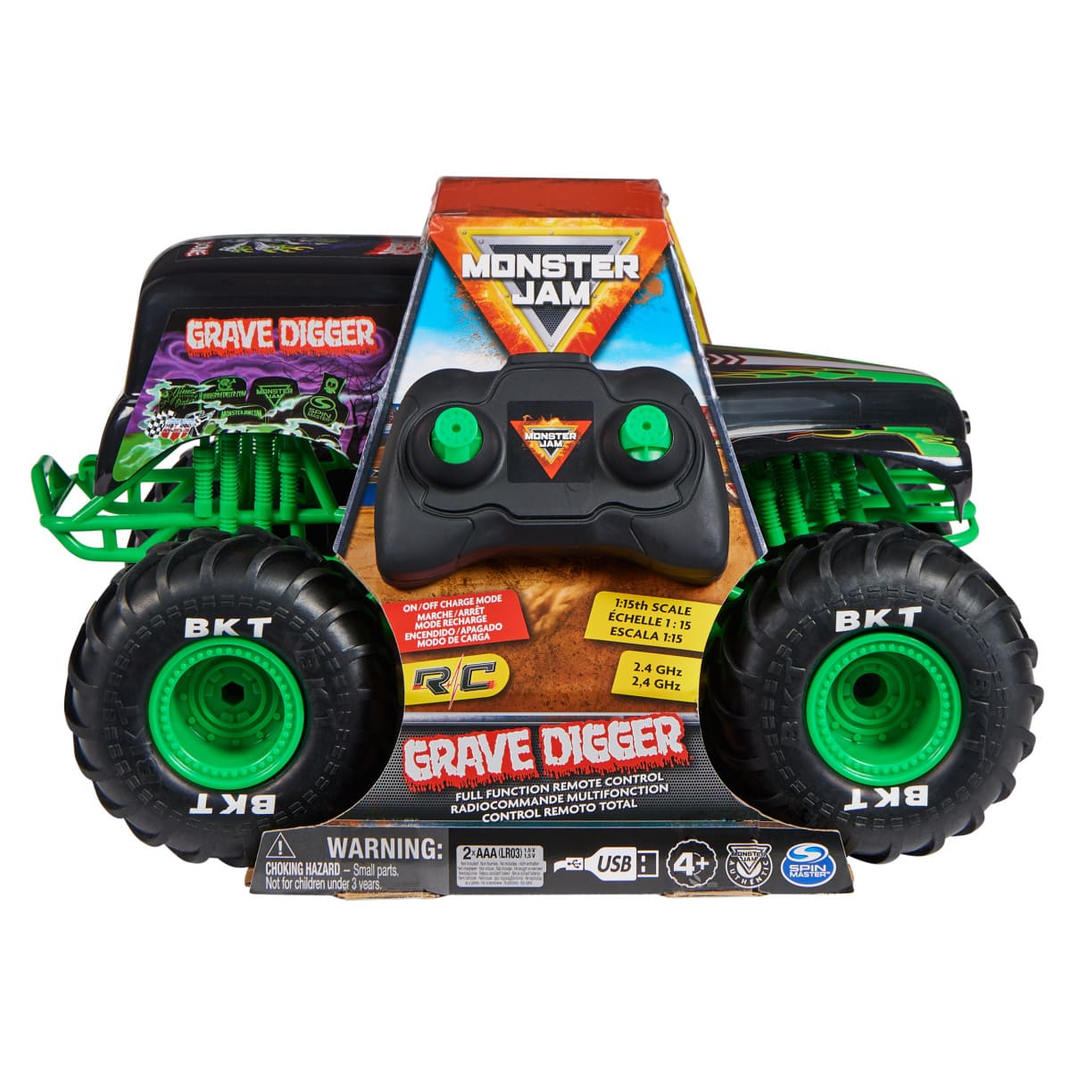 Vehículo de Control Remoto Grave Digger a Escala RC 1:15 MONSTER JAM RC image number null