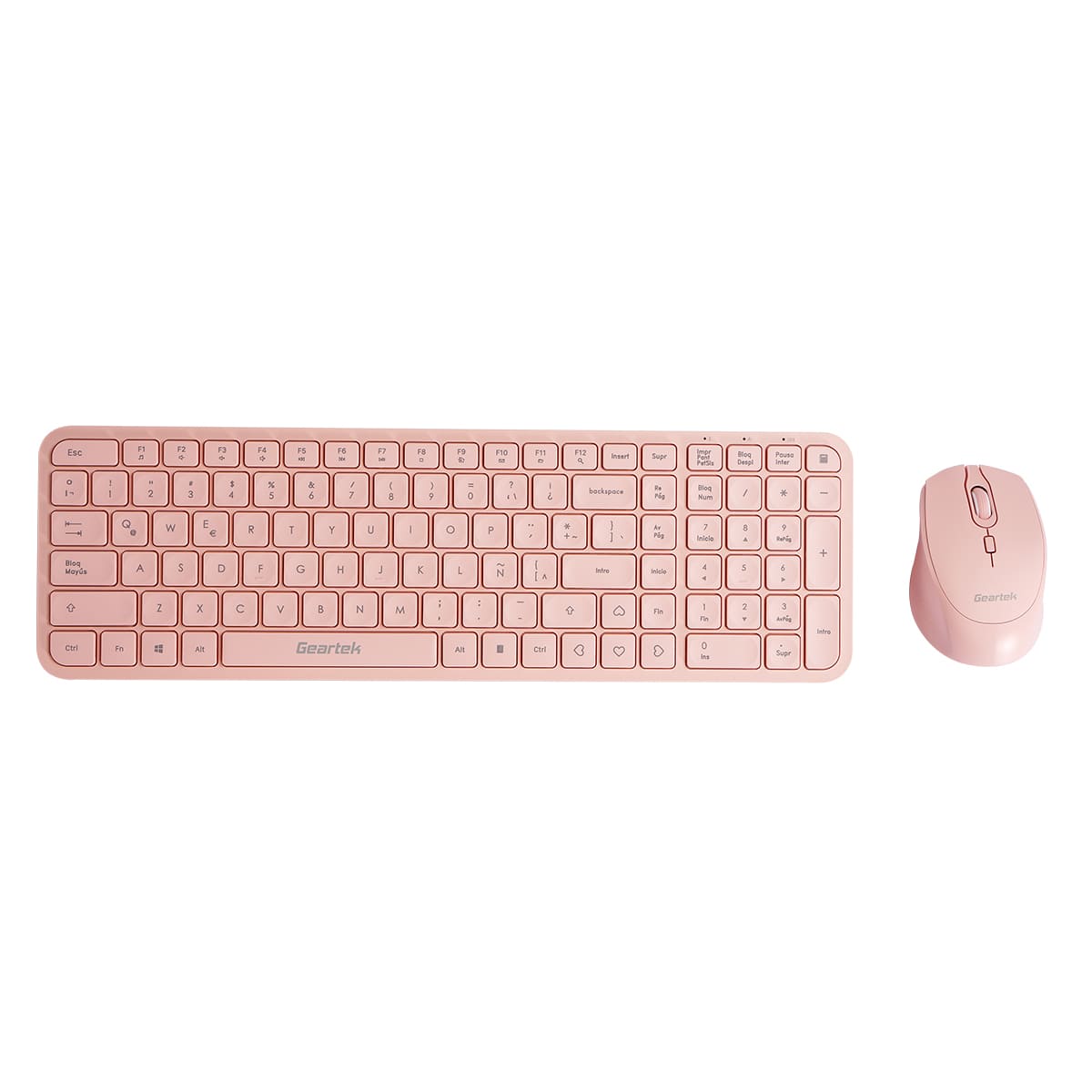 Teclado+ Mouse Inal&aacute;mbrico Durazno Geartek image number null