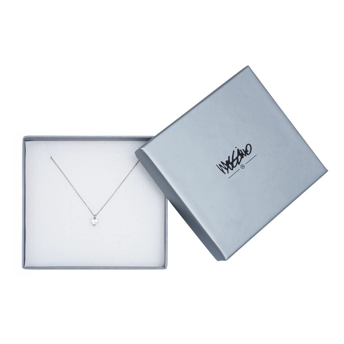 Cadena con Dije de Coraz&oacute;n Rodio Cristal Mossimo image number null