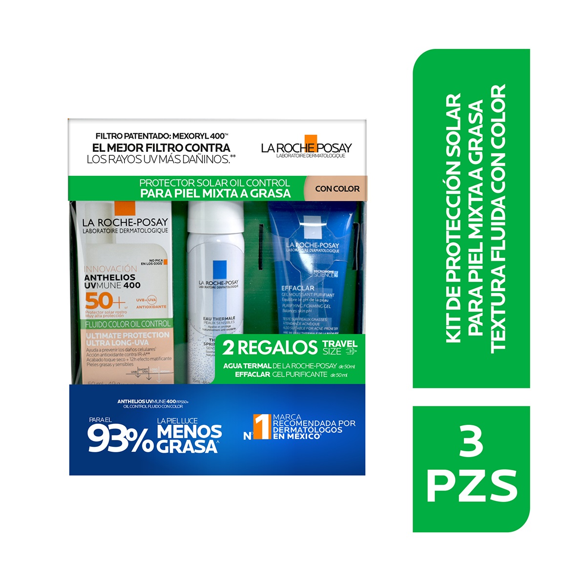 La Roche Posay Rutina De Protecci&oacute;n Solar Con Textura Fluida Con Color Para Piel Mixta A Grasa image number null