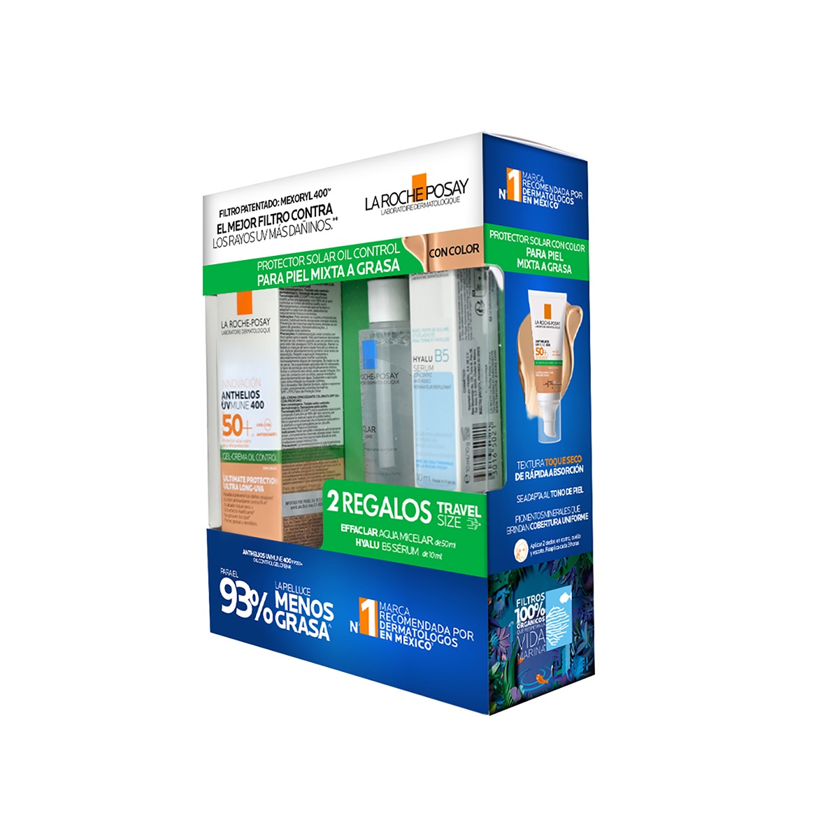 La Roche Posay Rutina De Protecci&oacute;n Solar Con Textura Gel Crema Con Color Para Piel Mixta A Grasa image number null