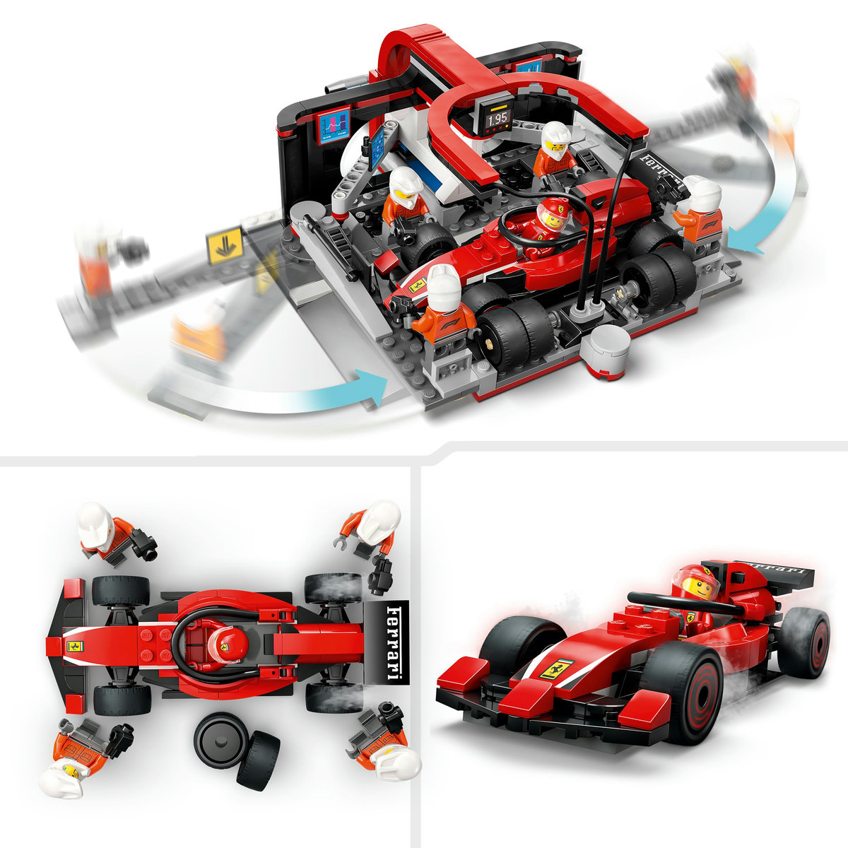 Parada de Pit de F1 y Equipo de Pit con Auto Ferrari image number null