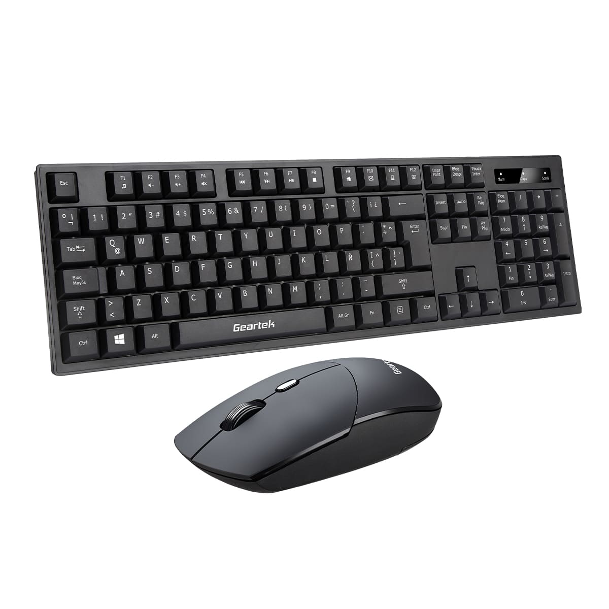 Teclado+ Mouse Inalámbrico Negro Geartek image number null
