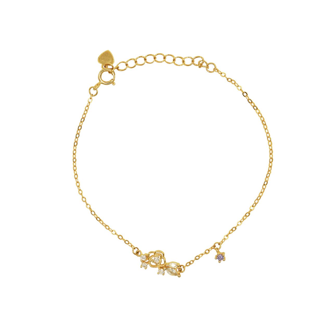 Pulsera Plata.925 Flor y Circonias Lullaby image number null