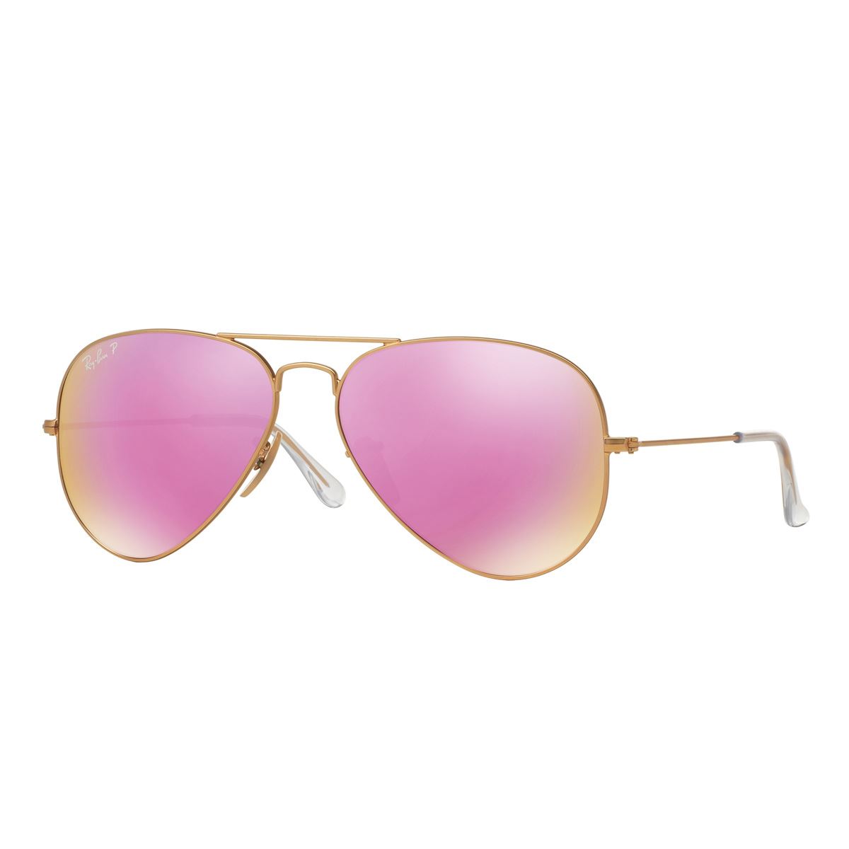 Ray Ban Aviator Large metal polarizado violeta, armaz&oacute;n en metal oro image number null