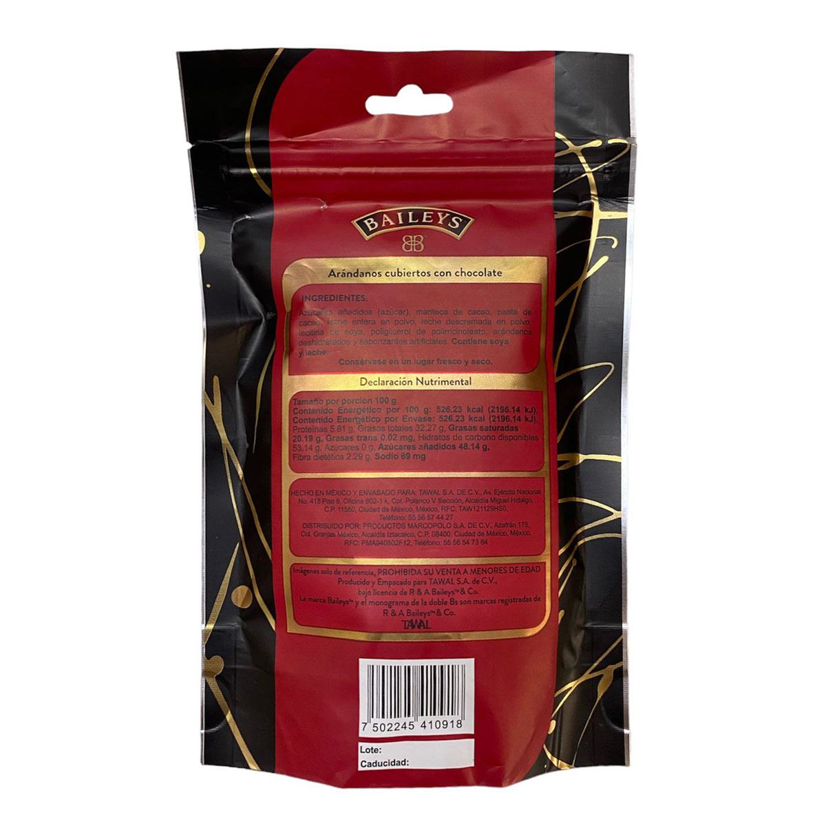 Baileys Ar&aacute;ndanos con Chocolate 100gr image number null