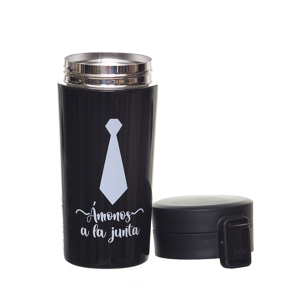 Vaso T&eacute;rmico Steiner Acero Inoxidable Divertido Dise&ntilde;o Negro 350 ml image number null