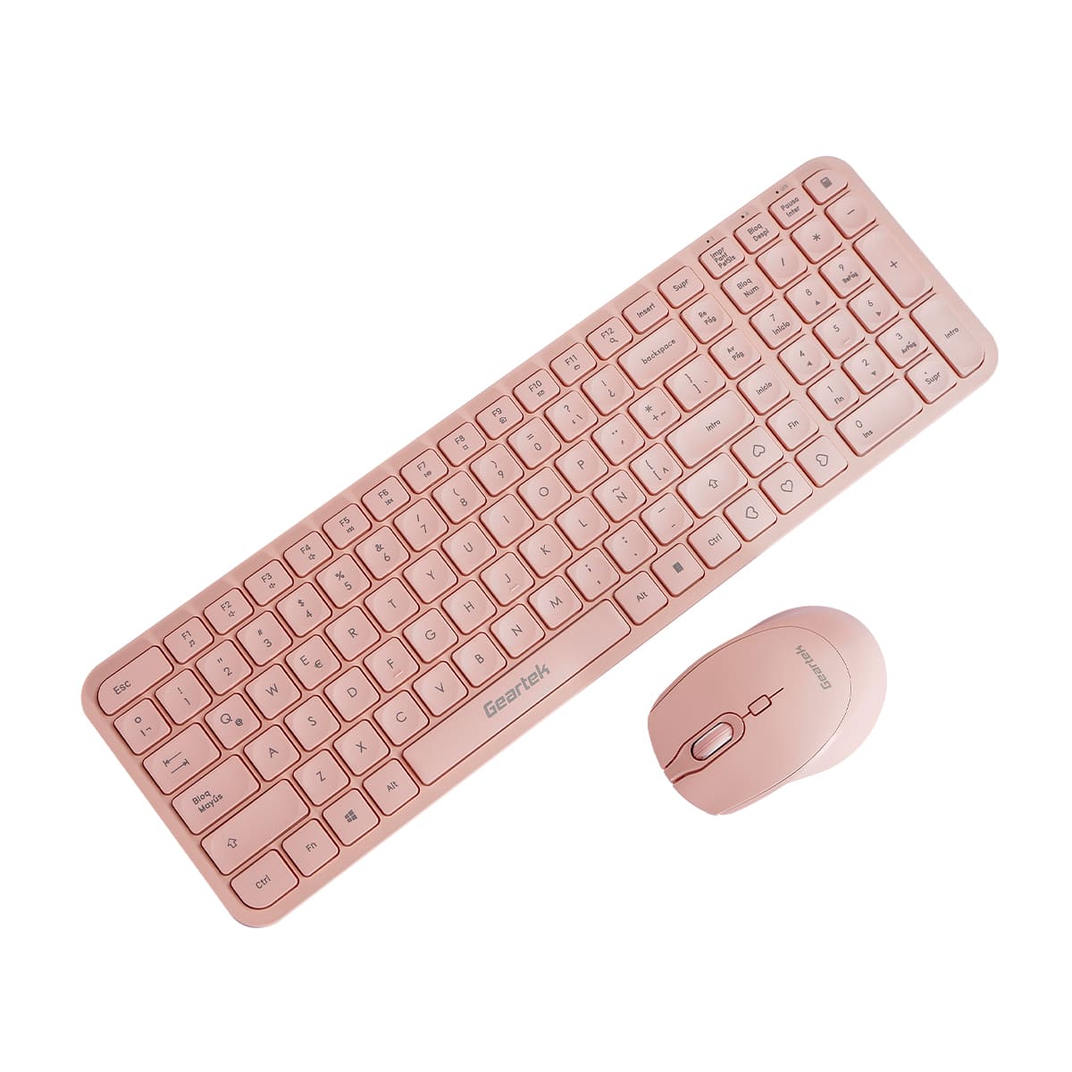 Teclado+ Mouse Inal&aacute;mbrico Durazno Geartek image number null