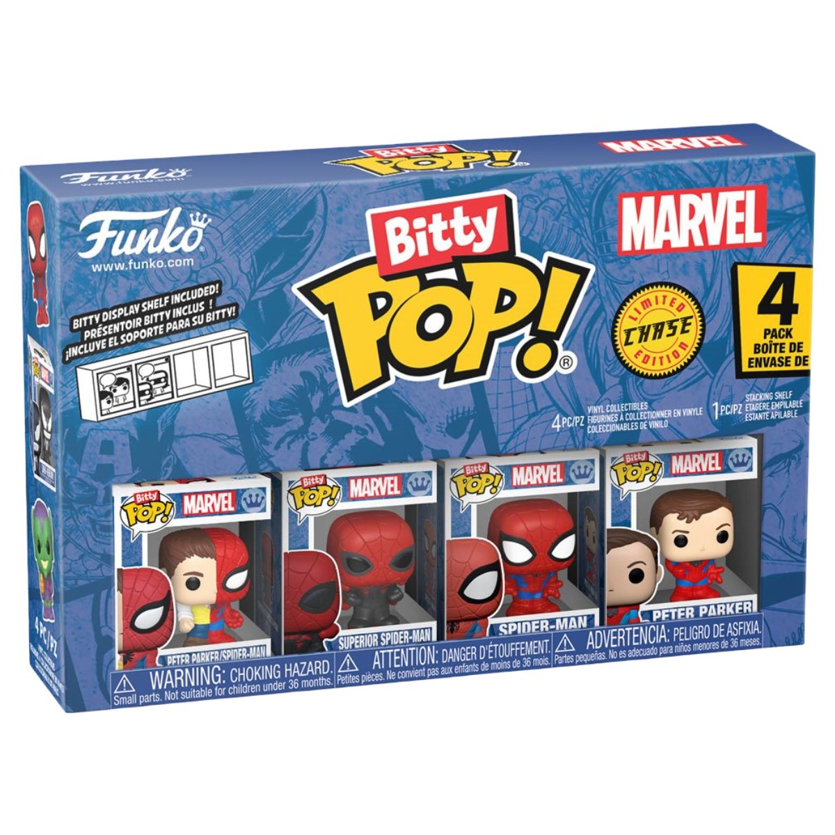 Funko Bitty Pop: Marvel Spider-Man - Parker Split 4 Pack image number null
