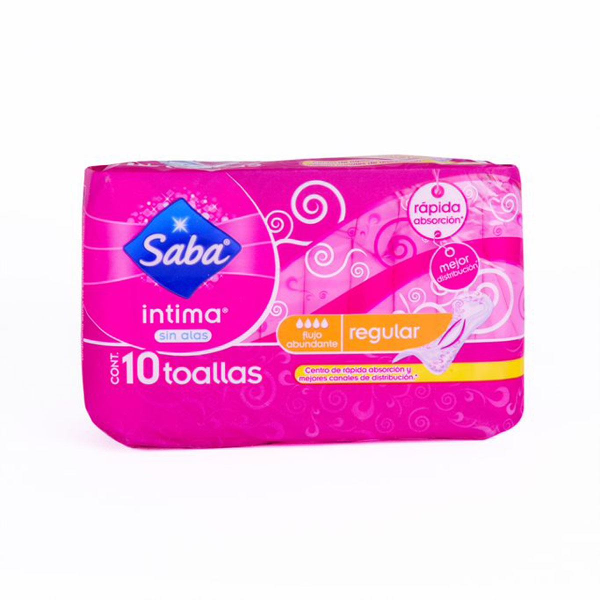 Toallas Saba Intima Regular sin alas con 10 piezas. image number null