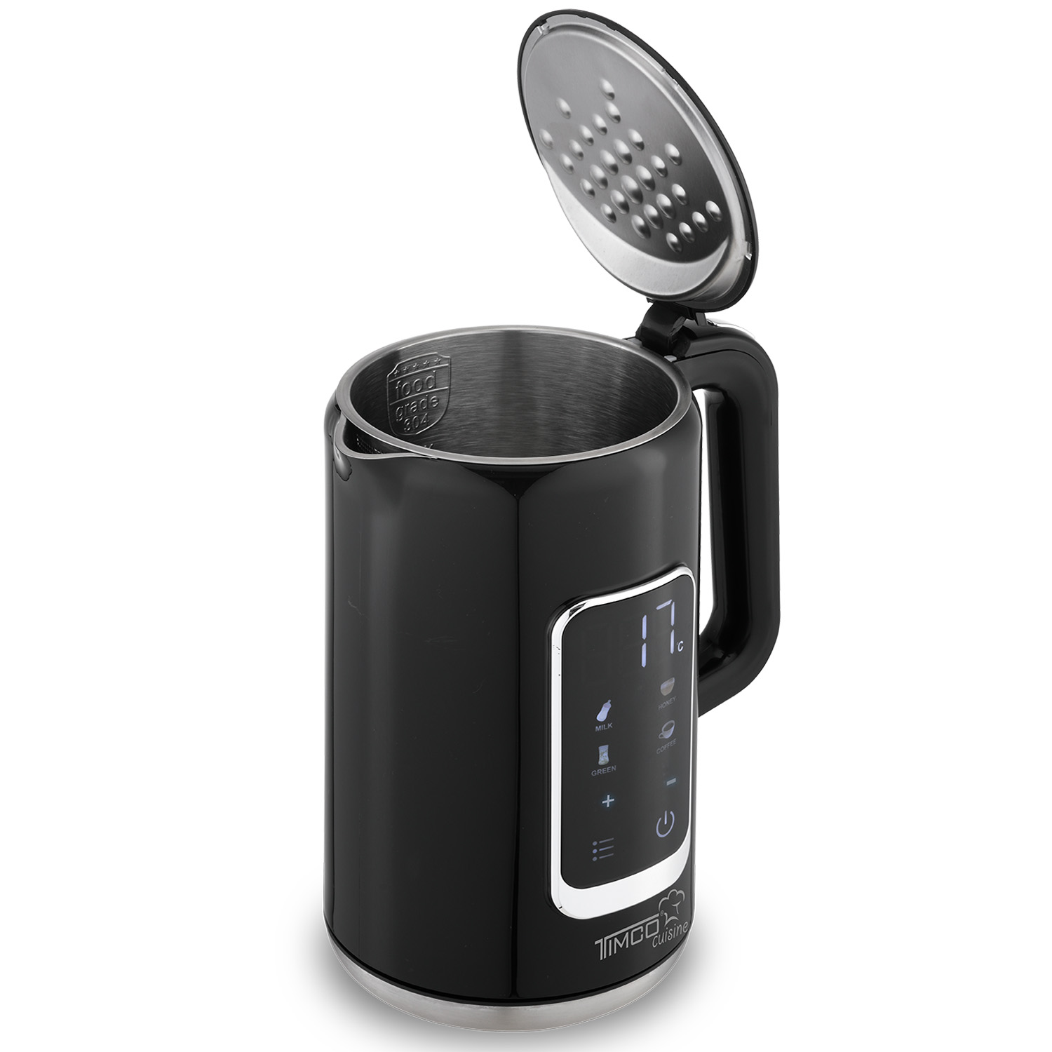 TIMCO Tetera El&eacute;ctrica con Pantalla Digital en Color Negro y Capacidad de 1700 ml image number null