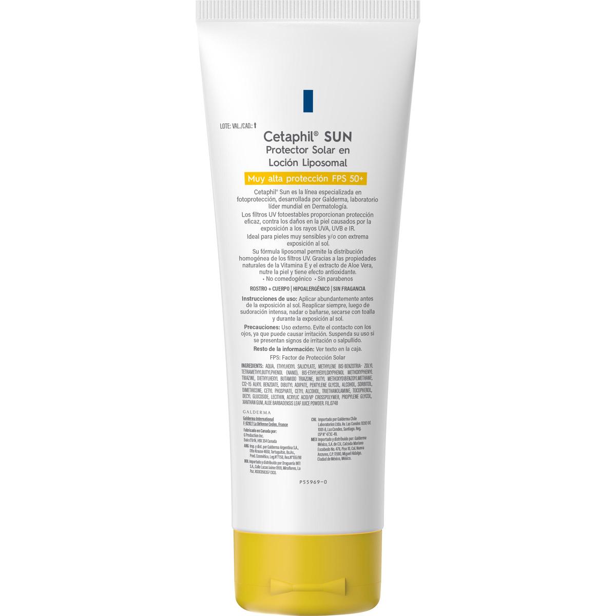 Cetaphil Sun FPS 50+ Protector Solar en Loci&oacute;n Liposomal 100ml image number null