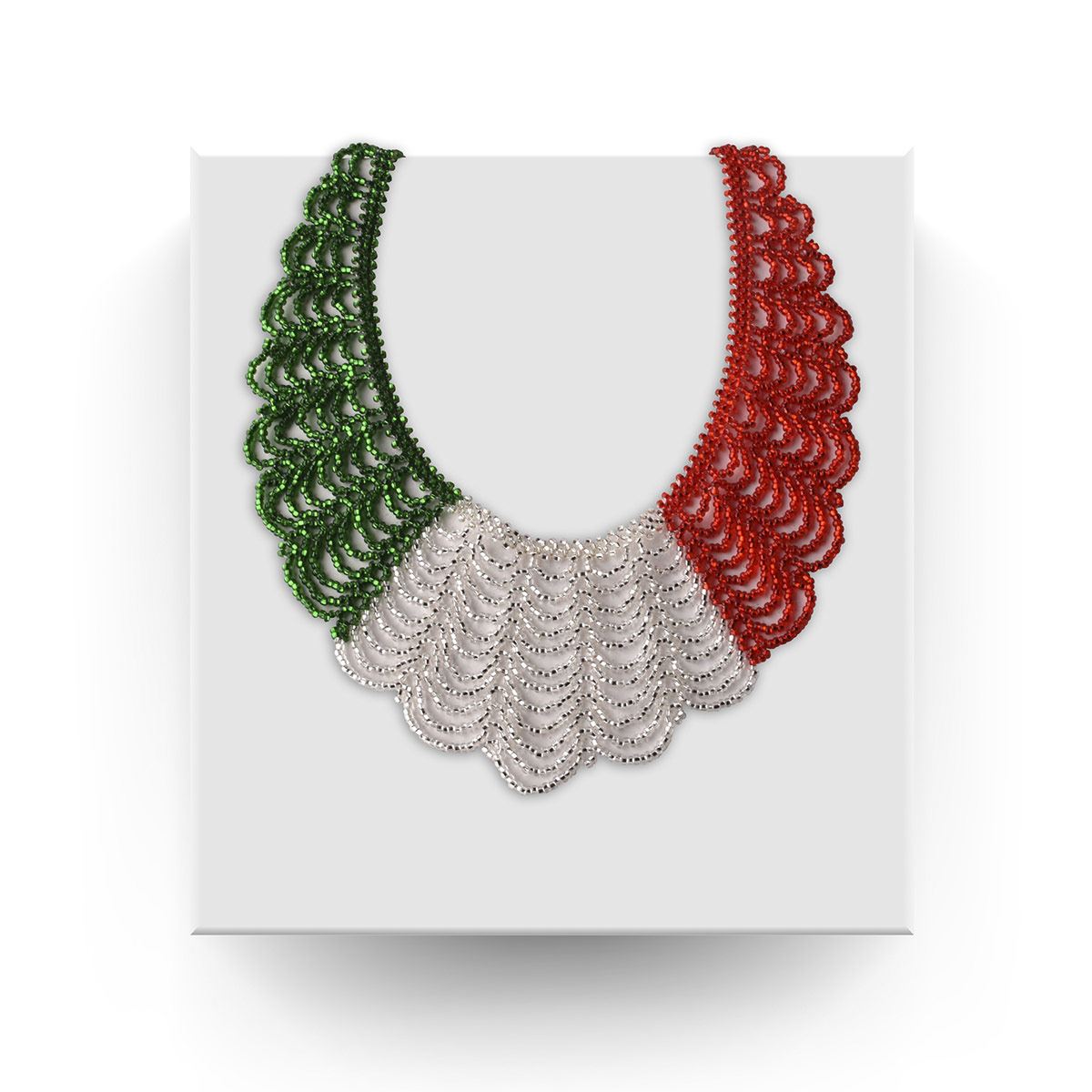 Collar Artesanal Edición Fiestas Patrias Tricolor Chaquira image number null