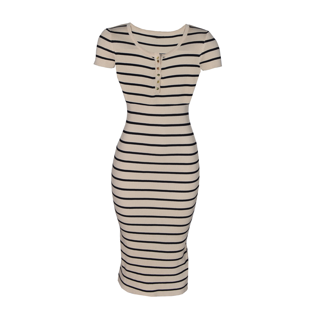 Vestido Largo con Estampado a Rayas Philosophy Talla Grande para Mujer image number null
