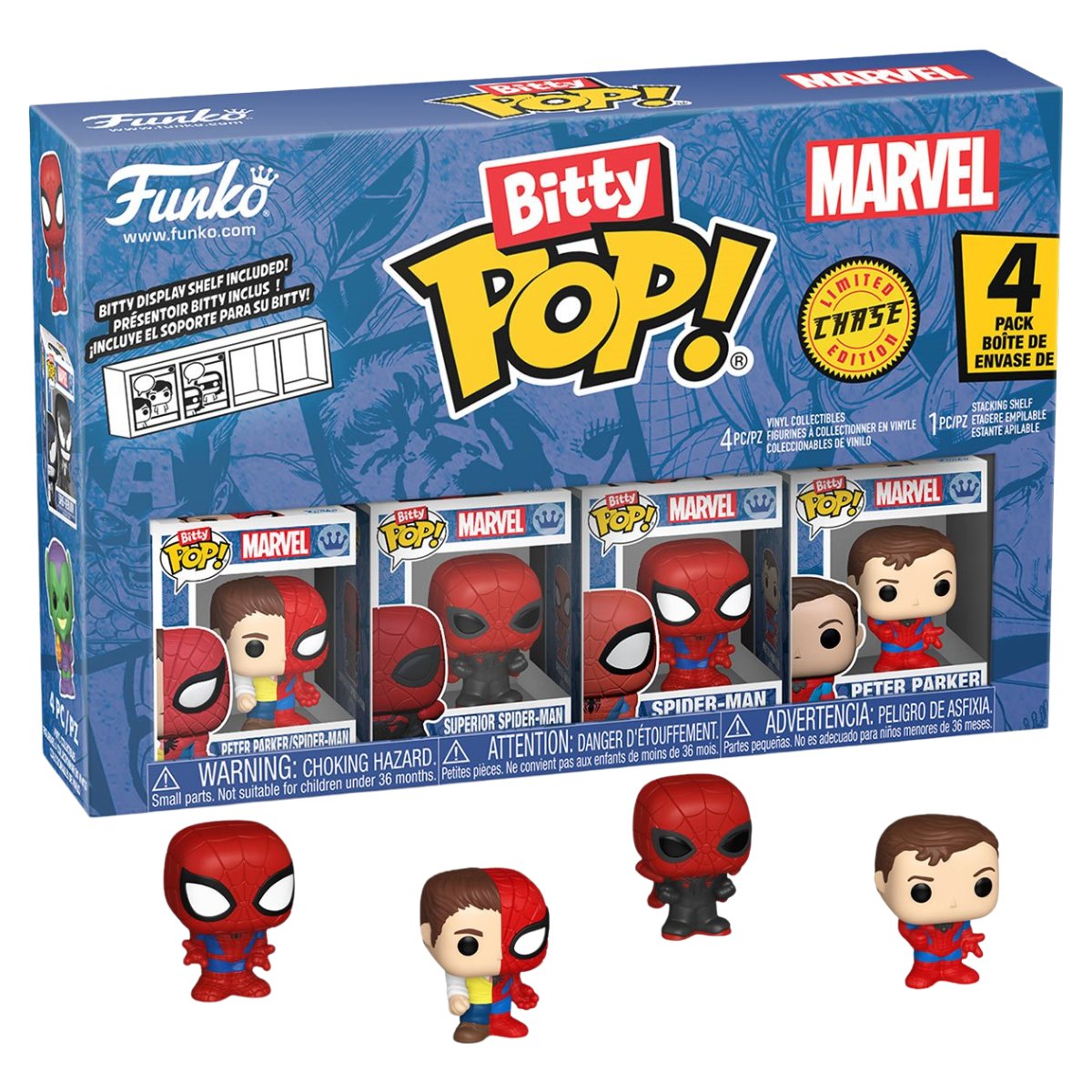 Funko Bitty Pop: Marvel Spider-Man - Parker Split 4 Pack image number null
