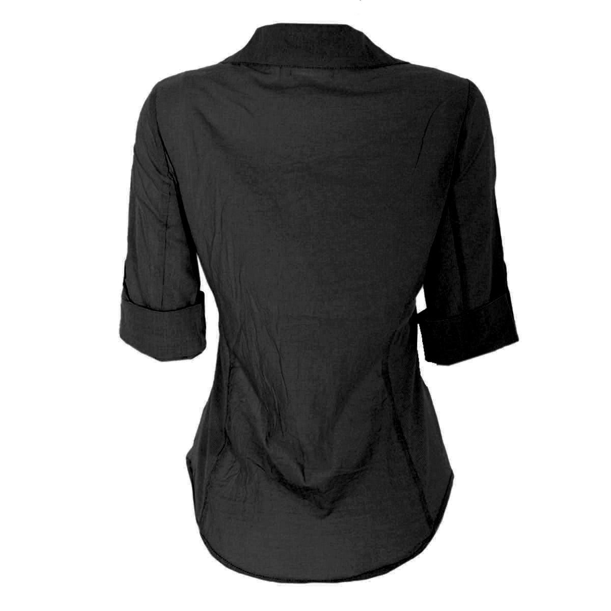 Blusa lisa con elevación en manga para mujer Philosophy Talla Grande image number null