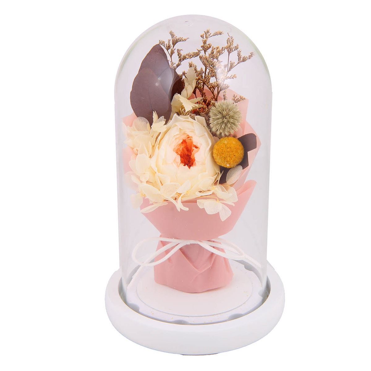 Home Nature bouquet en c&uacute;pula de cristal rouse" 20*10 cm" image number null