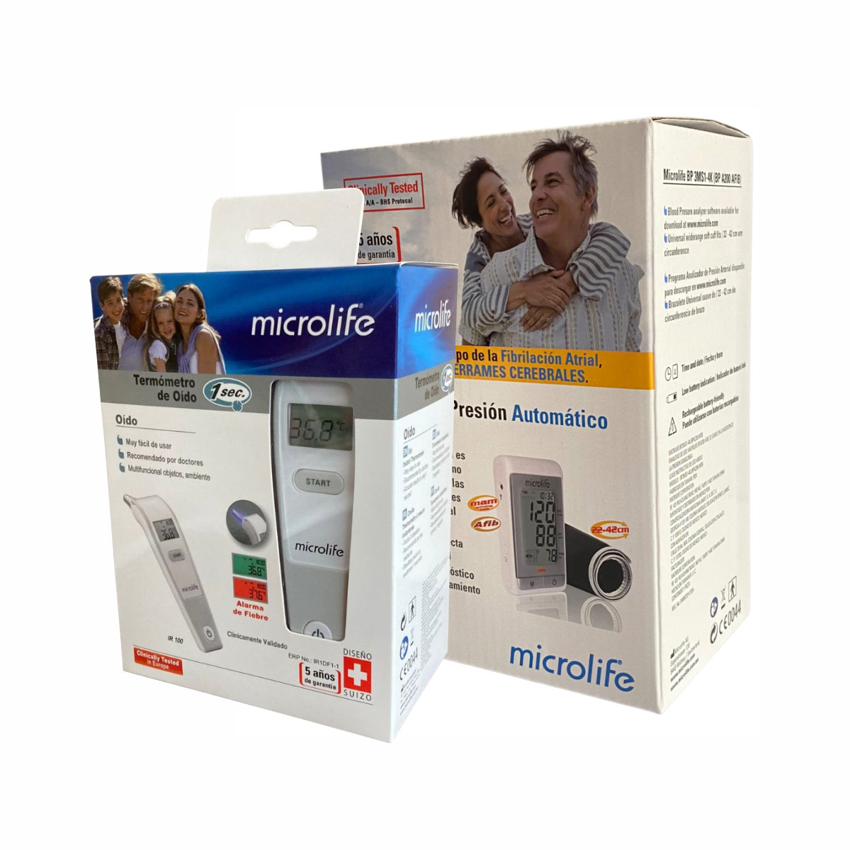 Baumanómetro con Prevención de Derrame Cerebral+Termometro Digital Microlife image number null