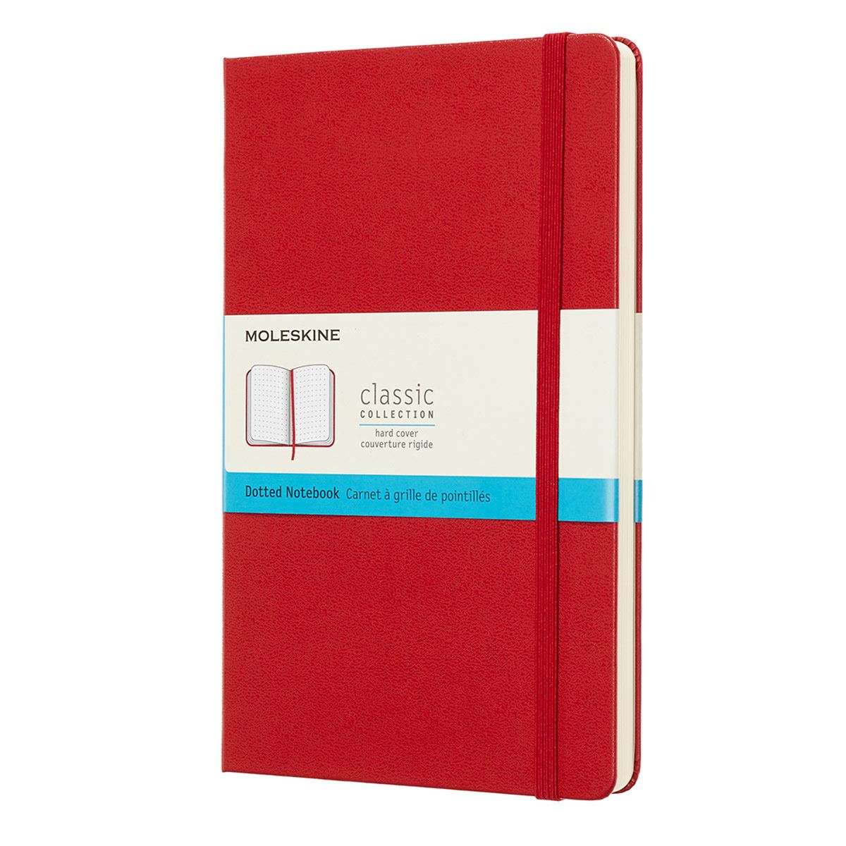 Libreta cl&aacute;sica grande roja Moleski, hoja punteada pasta dura image number null
