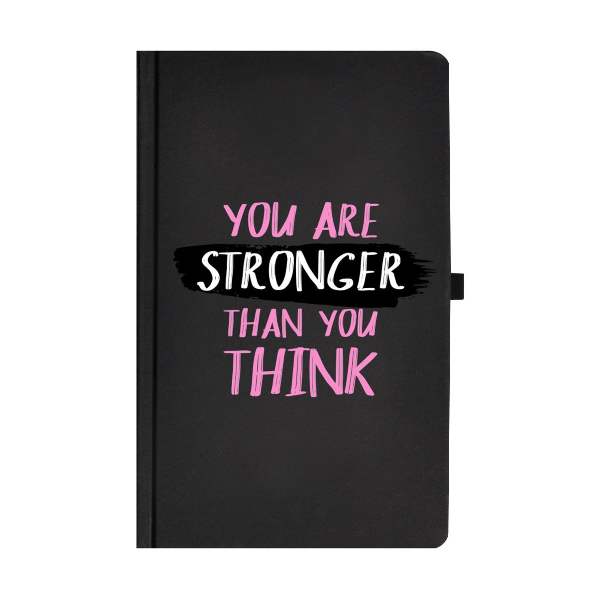 Libreta You Are Stroger Than You Think negra con 120 hojas rayadas image number null