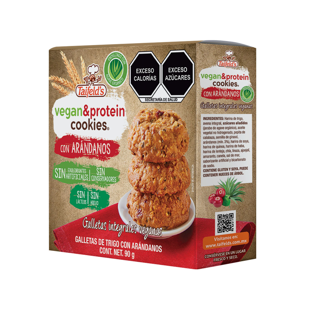 Galletas Integrales Veganas con Arándanos 90 g Taifeld´s image number null
