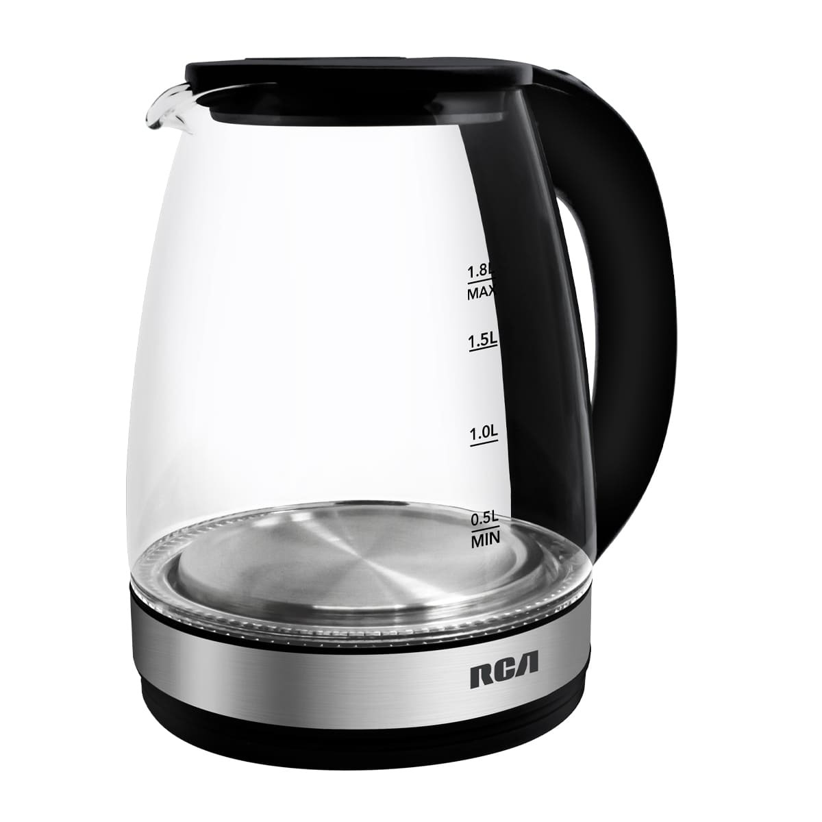 Tetera de Vidrio RCA 1.8 Lts Negro RC-328 image number null