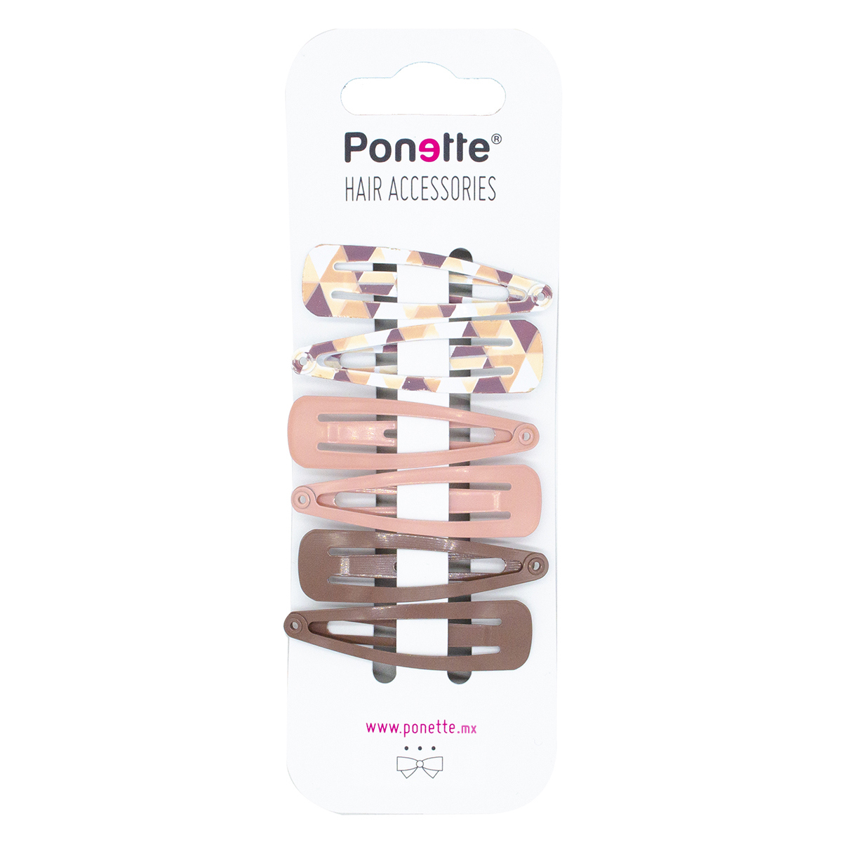 Broches de Clip Grandes Estampado Geom&eacute;trico Ponette image number null