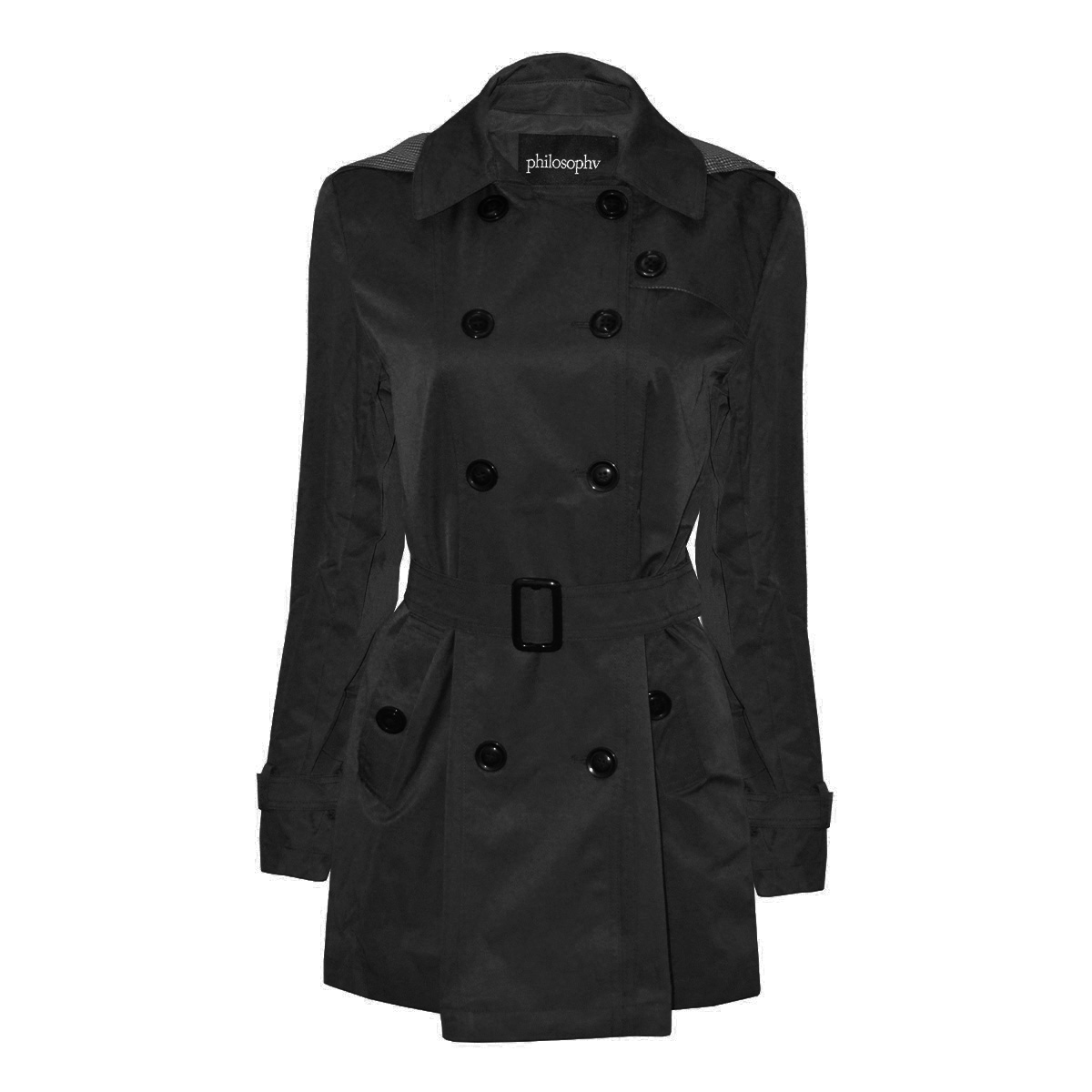 Gabardina con Capucha y Cintur&oacute;n Philosophy Talla Mediana para Mujer image number null