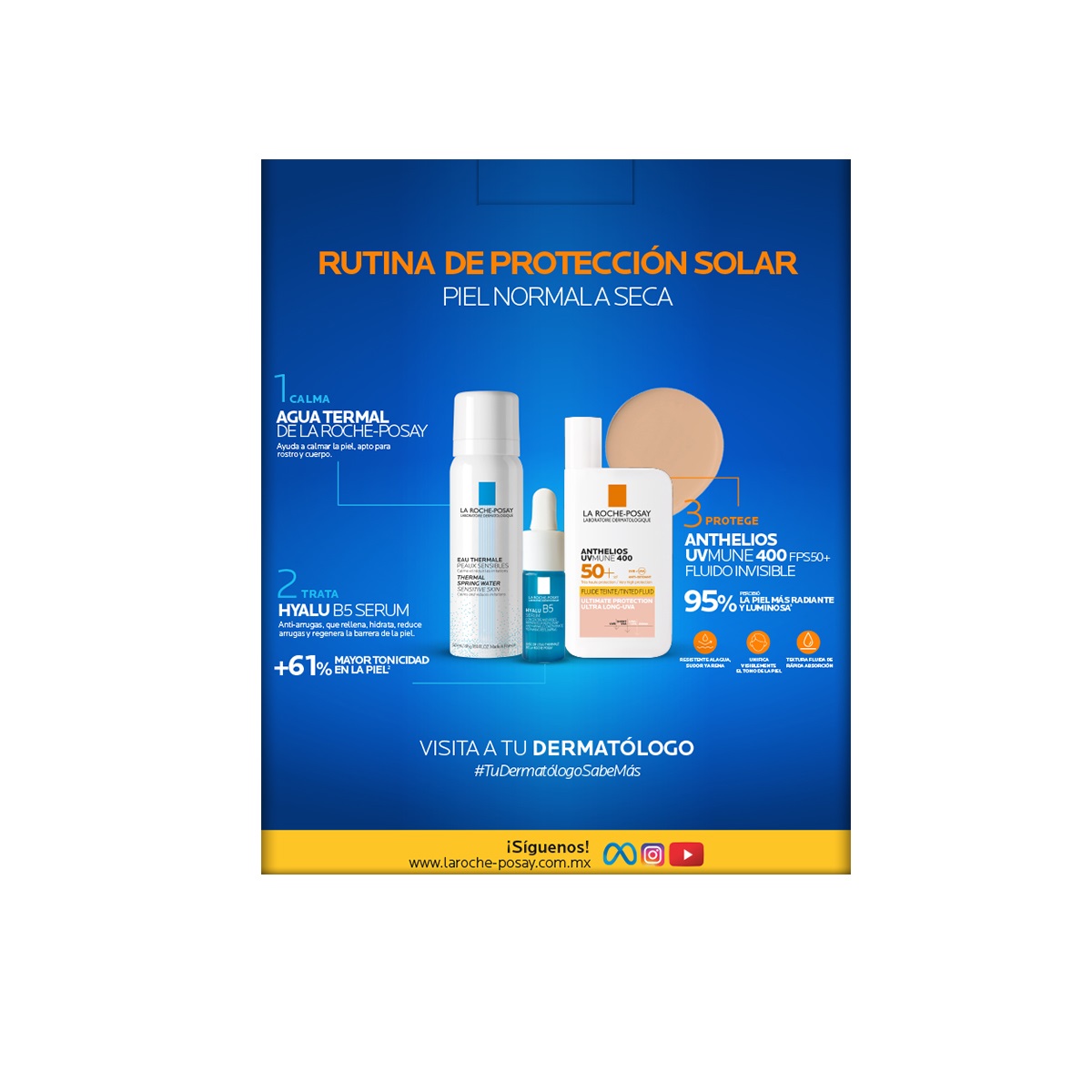 La Roche Posay Rutina De Protecci&oacute;n Solar Para Piel Normal A Seca Con Color image number null